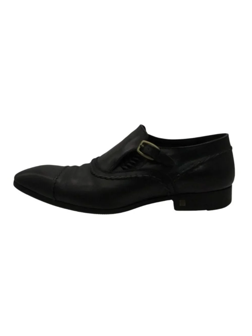 Louis Vuitton Dress Shoes Business Single Monk Strap Leather Black 6.5